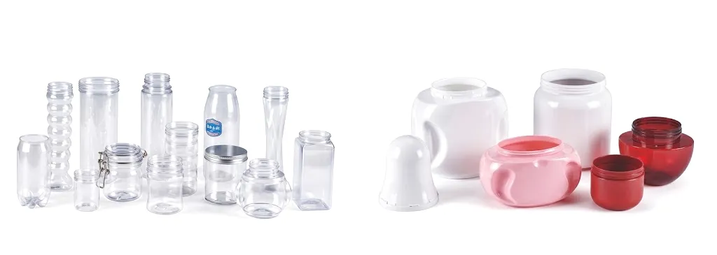 Sample pesticide and chemical bottles produced by HGA series blow moulding machine